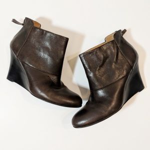 Nine West | Brown Ankle Wedge Boots 8